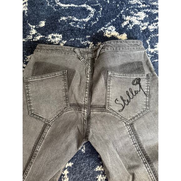 Stella McCartney Unique Hemmed, Patched, and Stitched Bellbottom Jeans - Picture 3 of 6